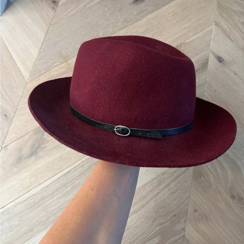Anine Bing- Elegant Burgundy Women's Fedora Hat